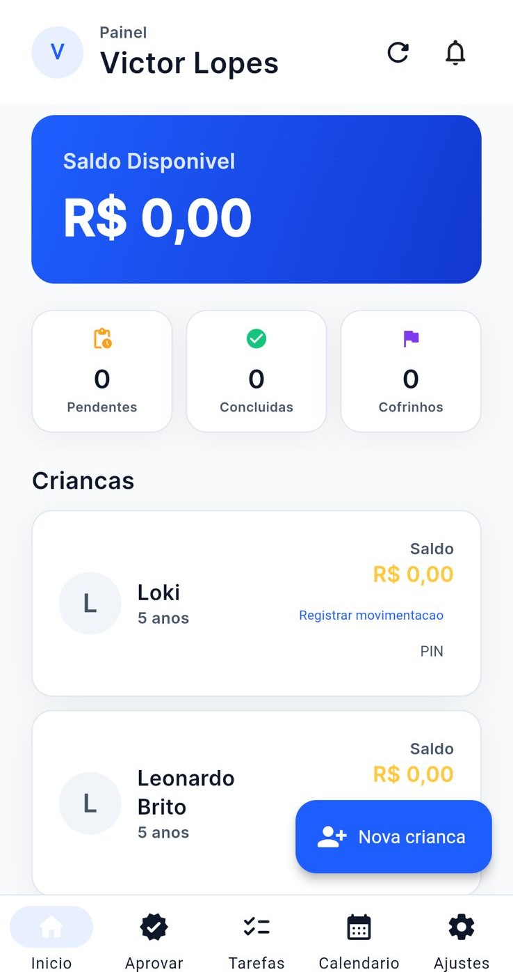 Tela do app LECOAPP mostrando o painel do responsável